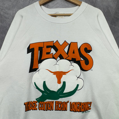 1991 White Cotton Bowl Texas Longhorns Crewneck Sweatshirt 4362