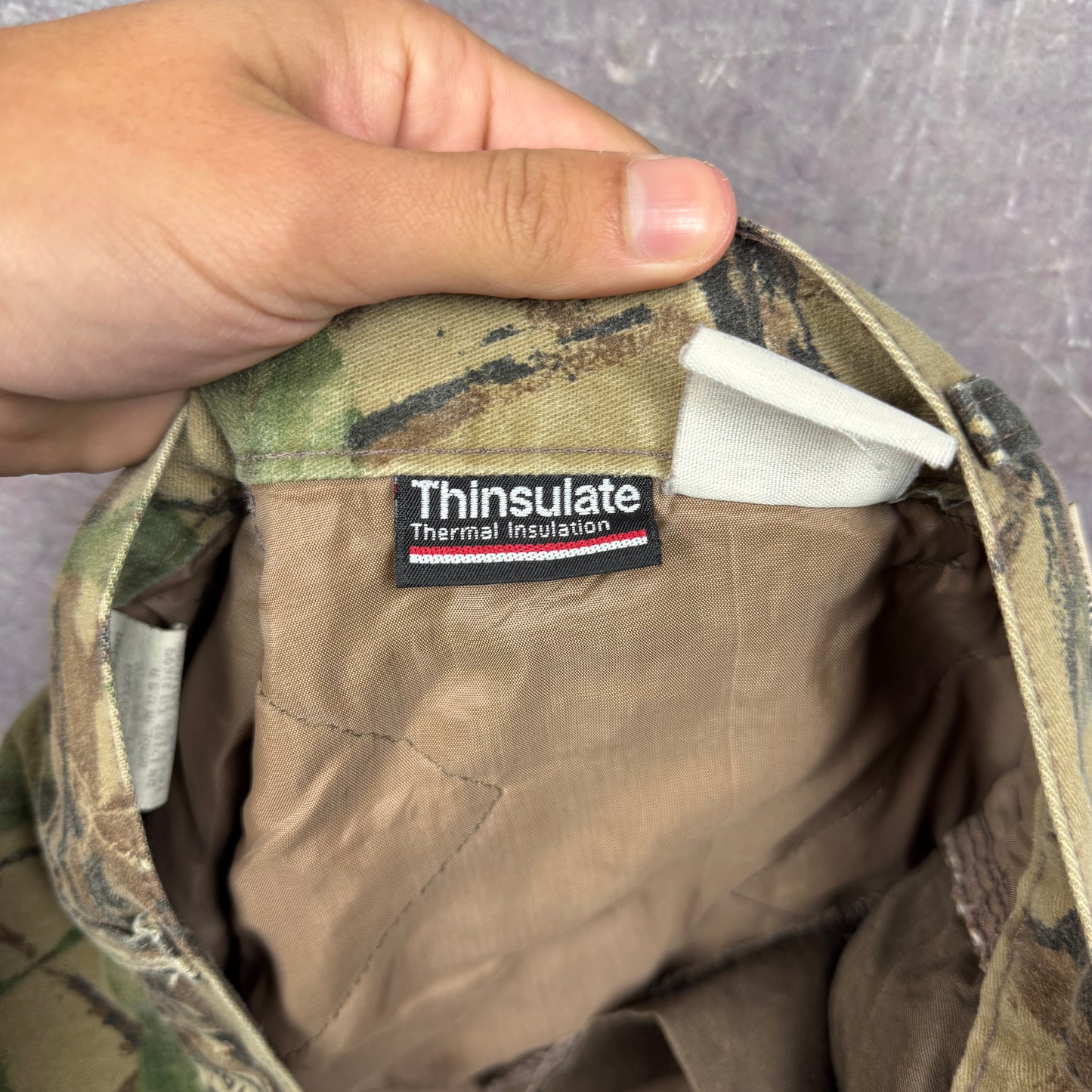 90s RealTree Camo Duxbak Thermal Lined Work Pants 35x30.5 2204