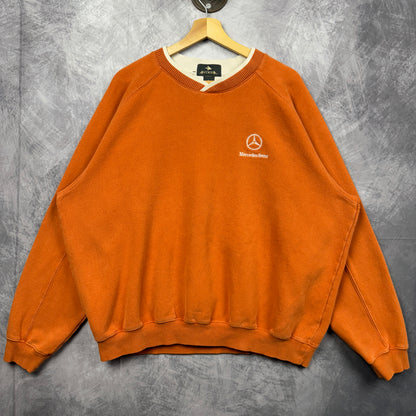 90s Orange Mercedes Benz Crewneck Sweatshirt 4077