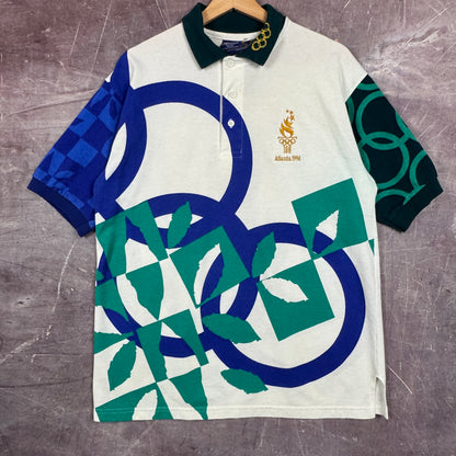 1996 White Atlanta Olympics Polo Shirt 3306