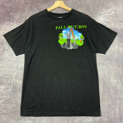 Early 00s Black Fall Out Boy Black Clouds & Underdogs Tour Graphic Shirt M 1175