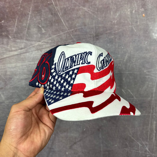 1996 Atlanta Olympics American Flag Snap Back Hat 3494