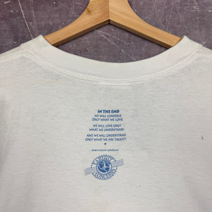 90s White Feel The Rhythm Of The Earth Animal Graphic Shirt XL 2525