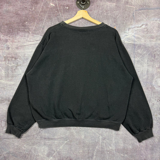 90s Faded Black Harley Davidson Cancun Spellout Embroidered Crewneck Sweatshirt L 1718