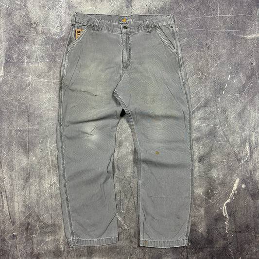 00s Gray Carhartt Lightweight Carpenter Work Pants 36x30 AG36