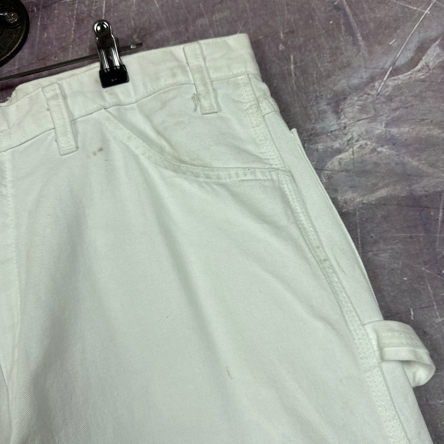 Early 00s White Dickies Painter Baggy Carpenter Work Shorts 35x11 AY18