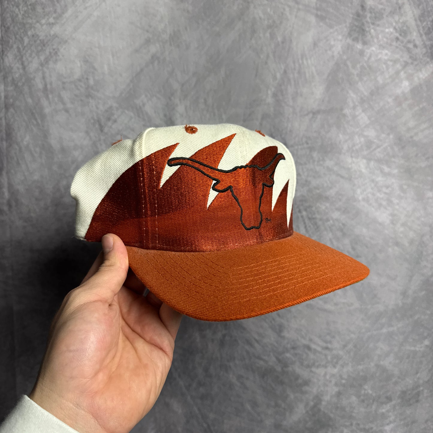 90s Texas Longhorns Shark Tooth Logo Athletic Snapback Hat 4627