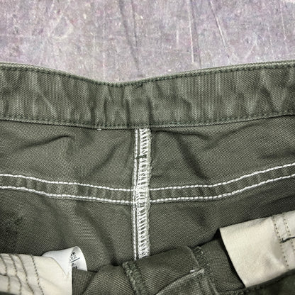 Early 00s Olive Green Baggy Carhartt Carpenter Work Shorts 34x8 AY06