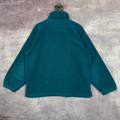 90s Teal Blue Adidas Quarter Zip Deep PIle Fleece Pullover L 1233