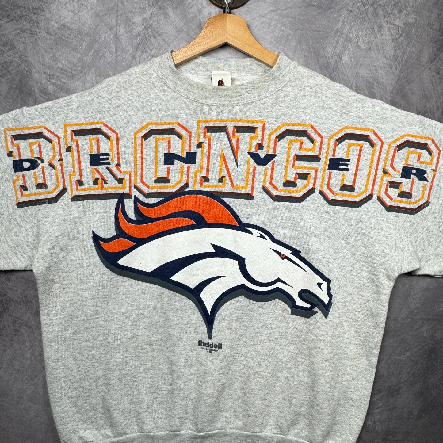 90s Grey Denver Broncos Crewneck Sweatshirt 4104