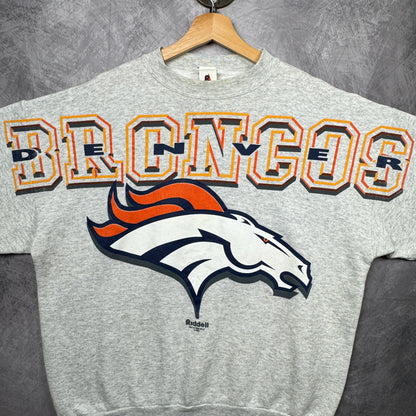 90s Grey Denver Broncos Crewneck Sweatshirt 4104