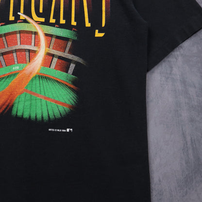 1994 Black St. Louis Cardinals Flaming Baseball Shirt 5587