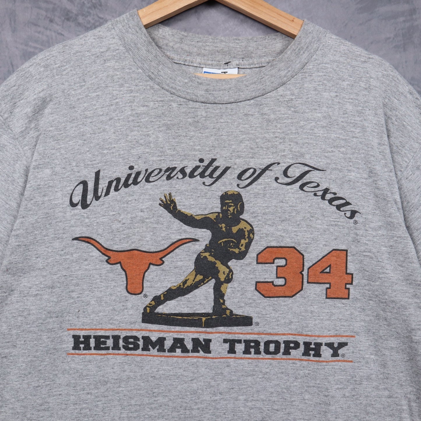 90s Grey University of Texas Heisman Trophy Shirt 5822