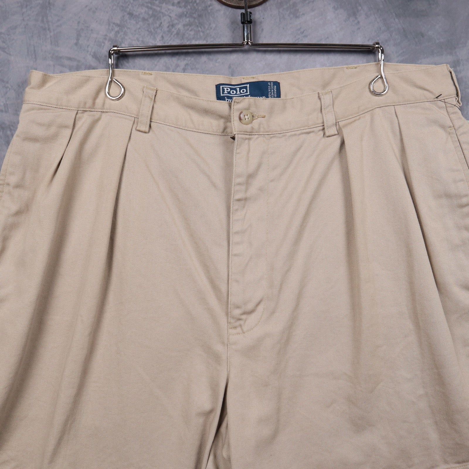 90s Khaki Polo Ralph Lauren Andrew Pleated Chino Shorts 5177