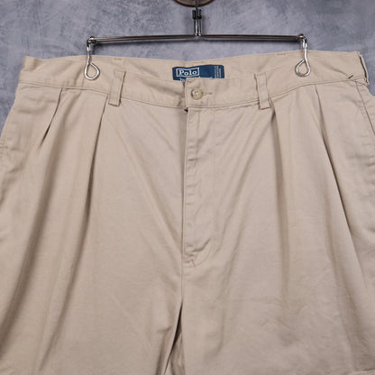90s Khaki Polo Ralph Lauren Andrew Pleated Chino Shorts 5177