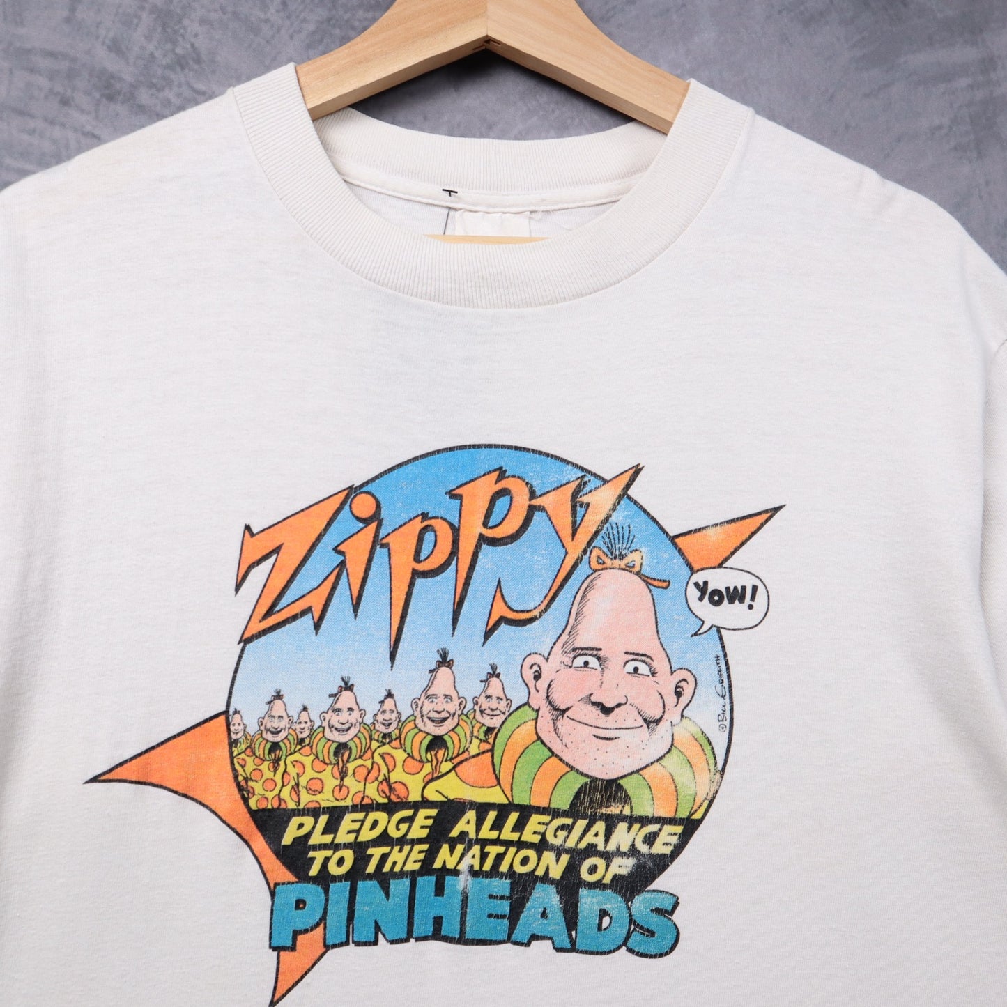 90s White Zippy Pledge Allegiance To The Nation Of Pinheads Shirt 5460
