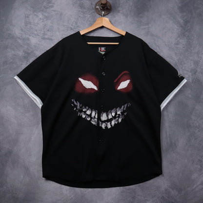 90s Black Disturbed Face Baseball Jersey 5373