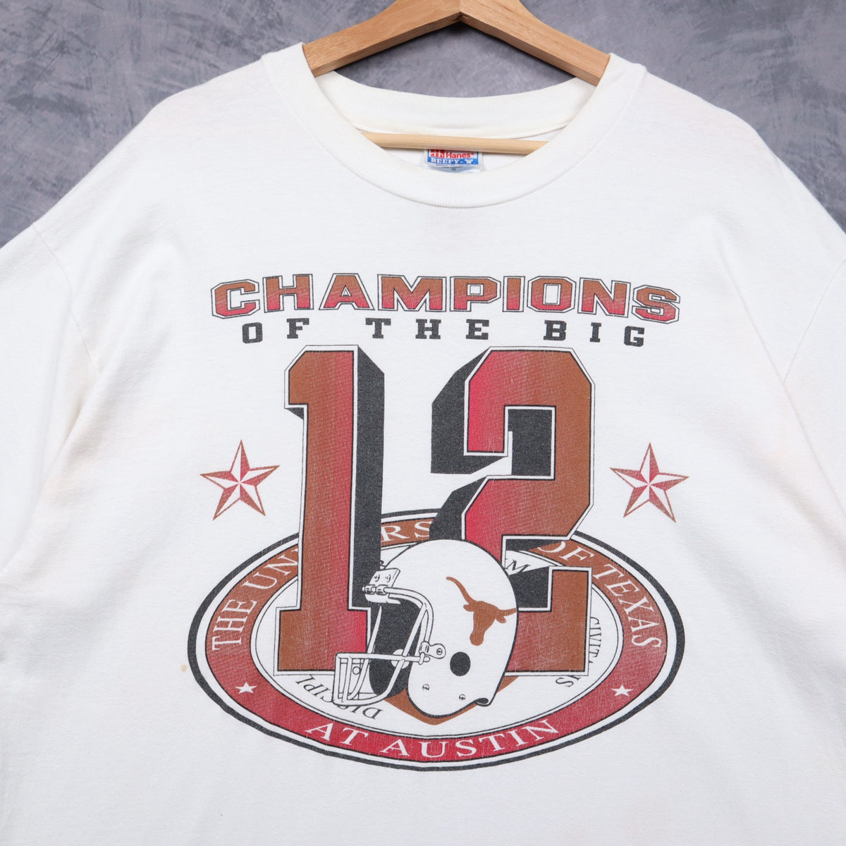 90s White Texas Longhorns Champions Of The Big 12 Shirt 5753
