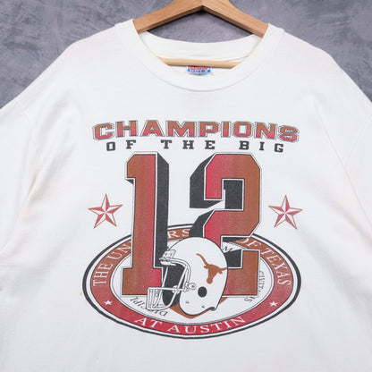 90s White Texas Longhorns Champions Of The Big 12 Shirt 5753