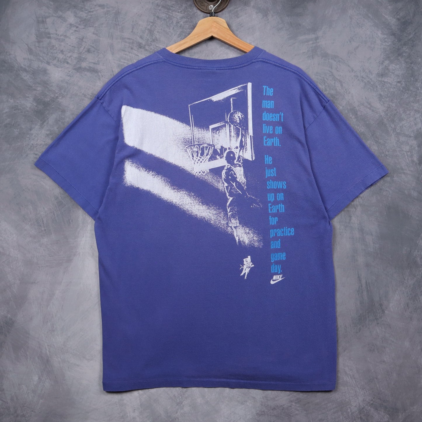 90s Purple Nike Air Jordan "The Man Doesn't Live On Earth" Shirt 5162