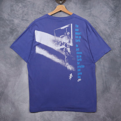 90s Purple Nike Air Jordan "The Man Doesn't Live On Earth" Shirt 5162