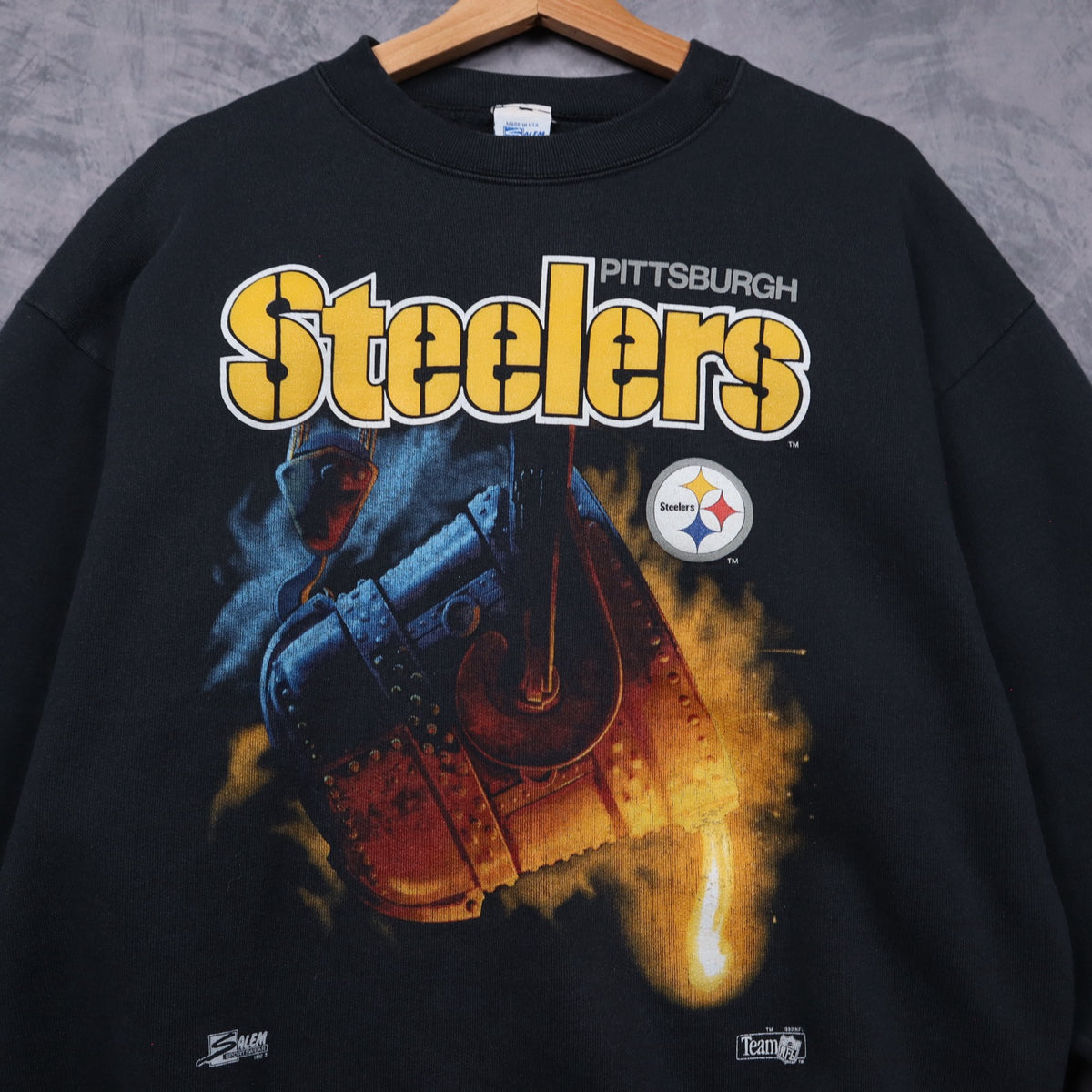 90s Black Pittsburgh Steelers Crewneck Sweatshirt 6463