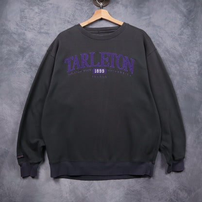 00s Dark Grey Tarleton State University TSU Crewneck Sweatshirt 5540