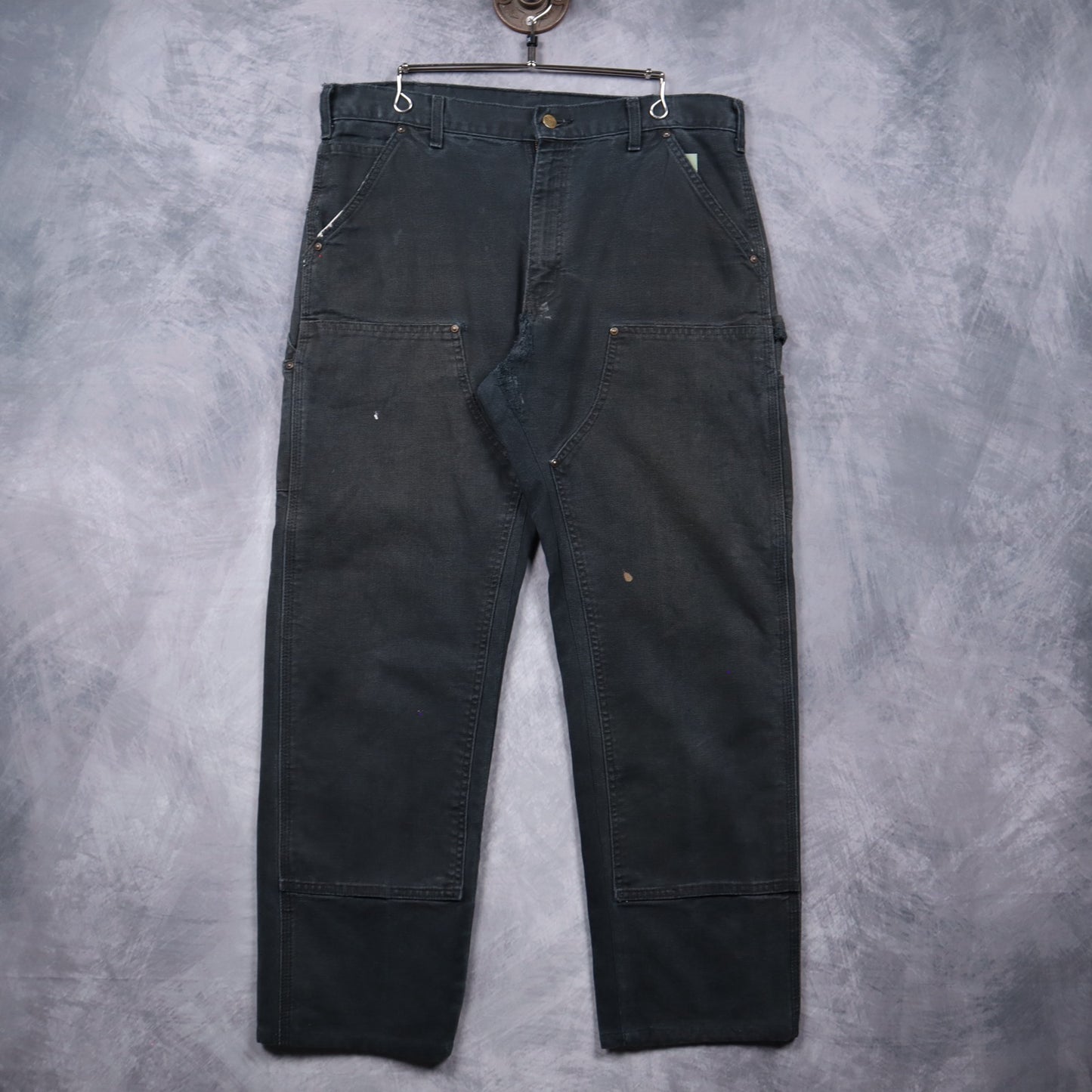 00s Faded Black Carhartt Double Knee Carpenter Work Pants 5084