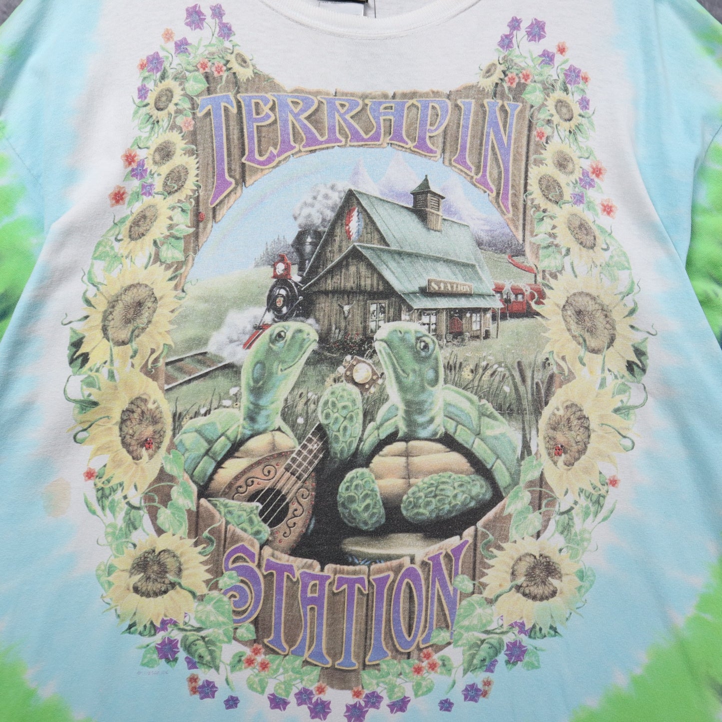 90s Tie Dye Grateful Dead Terrapin Station Liquid Blue Shirt 5448