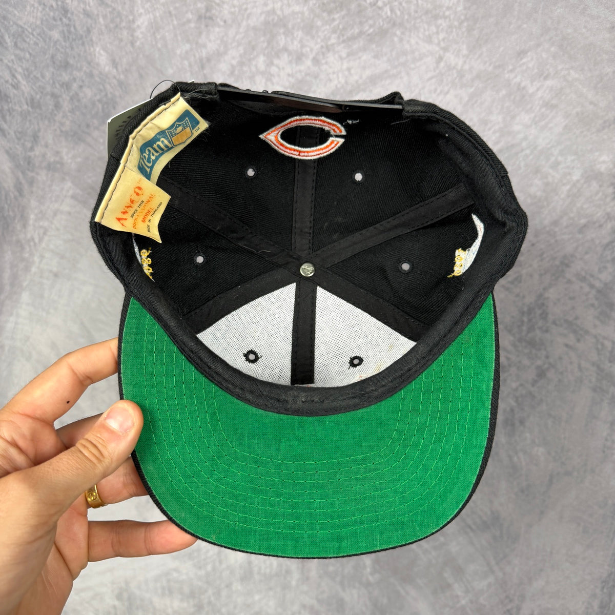 90s Black Chicago Bears Super Bowl XX Champions Snapback Hat 6856