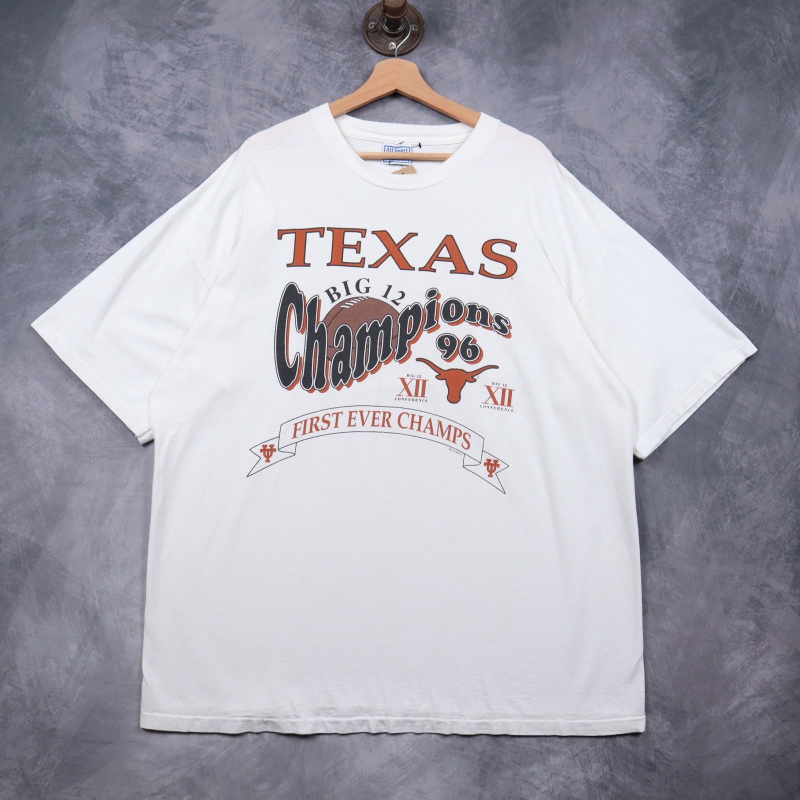 1996 White Texas Longhorns Big 12 Champions Shirt 5808