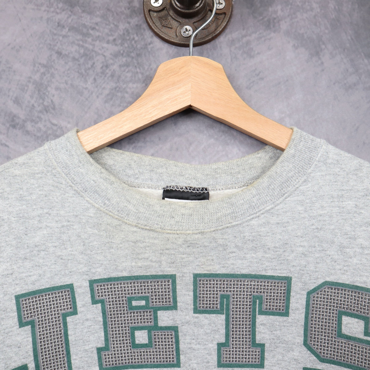 00s Grey New York Jets Crewneck Sweatshirt 6422