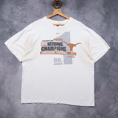 2005 White Texas Longhorns National Champions Rose Bowl Nike Shirt 5752