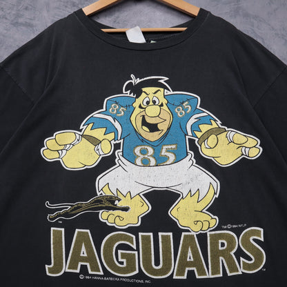 1994 Black Jacksonville Jaguars Fred Flintstone Shirt 6744