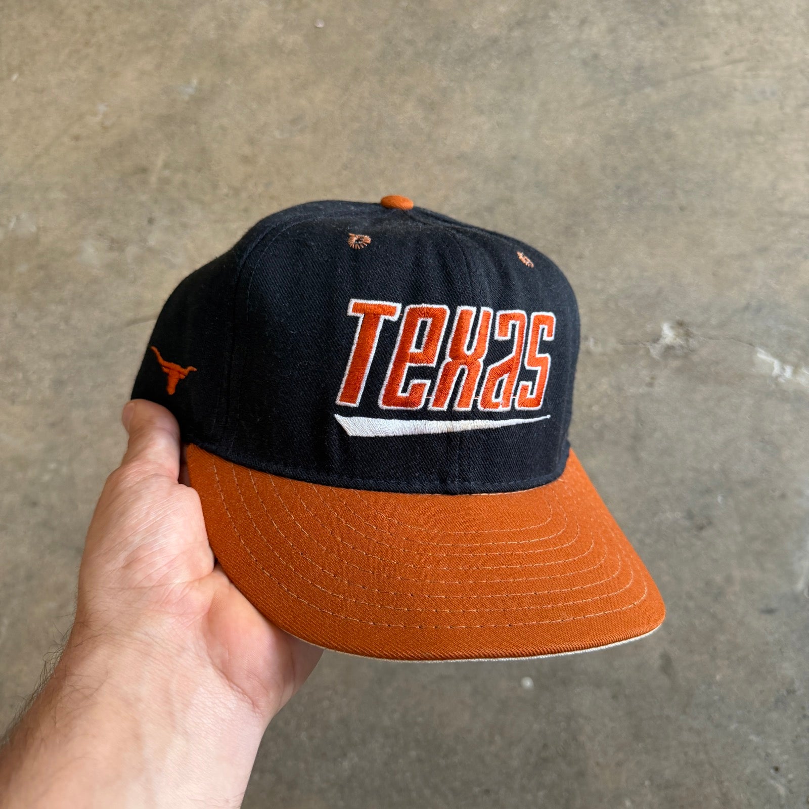 90s Black Texas Longhorns Snapback Hat 5803