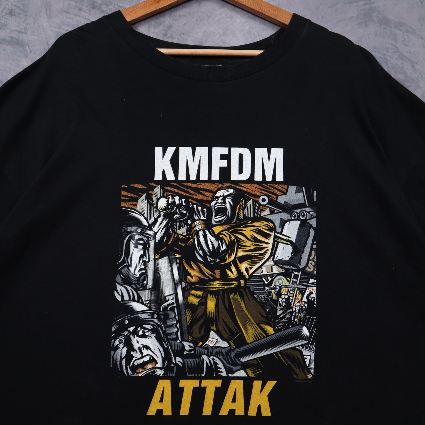 2002 Black KMFDM Attak Shirt 4961