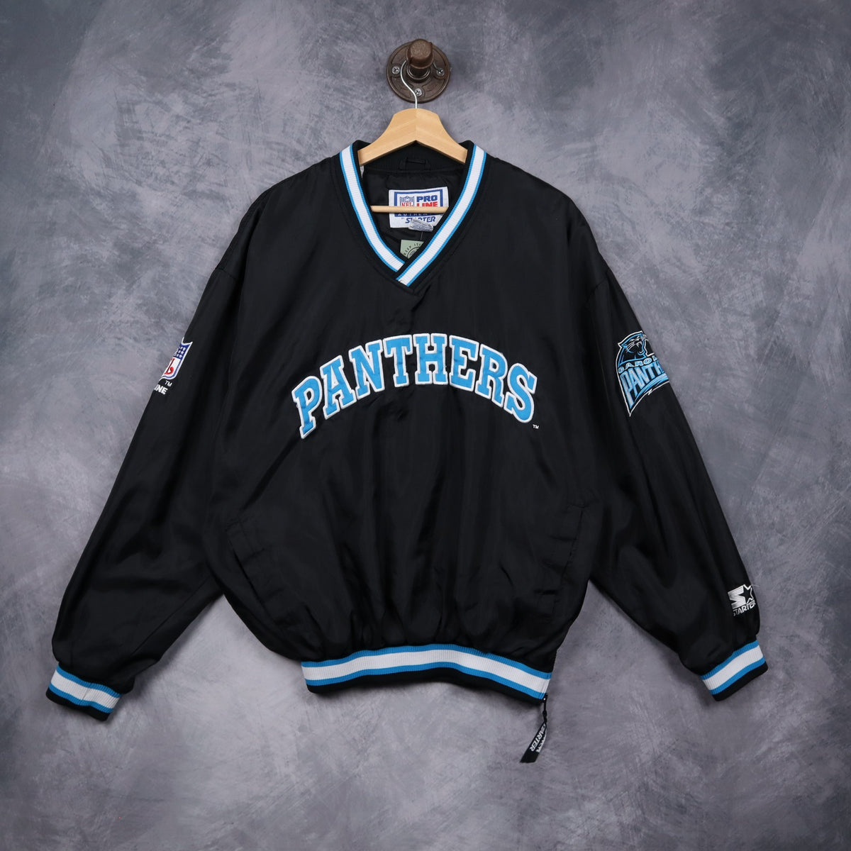 90s Black Carolina Panthers Starter Pullover 6521