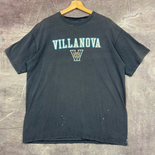 Early 00s Navy Blue Champion Villanova University Painter Graphic Shirt XL 1084