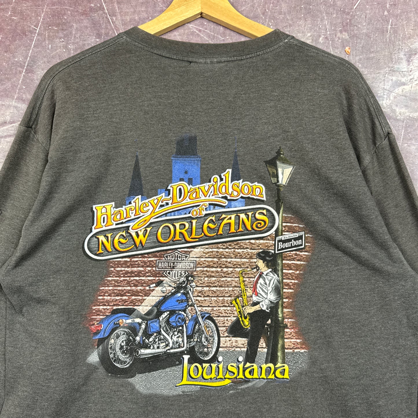 00s Grey Harley Davidson Long Sleeve Shirt 3072