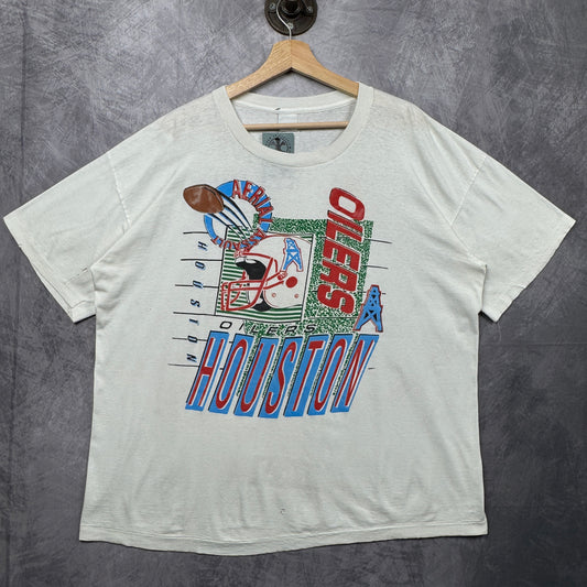 90s White Houston Oilers Shirt 4221