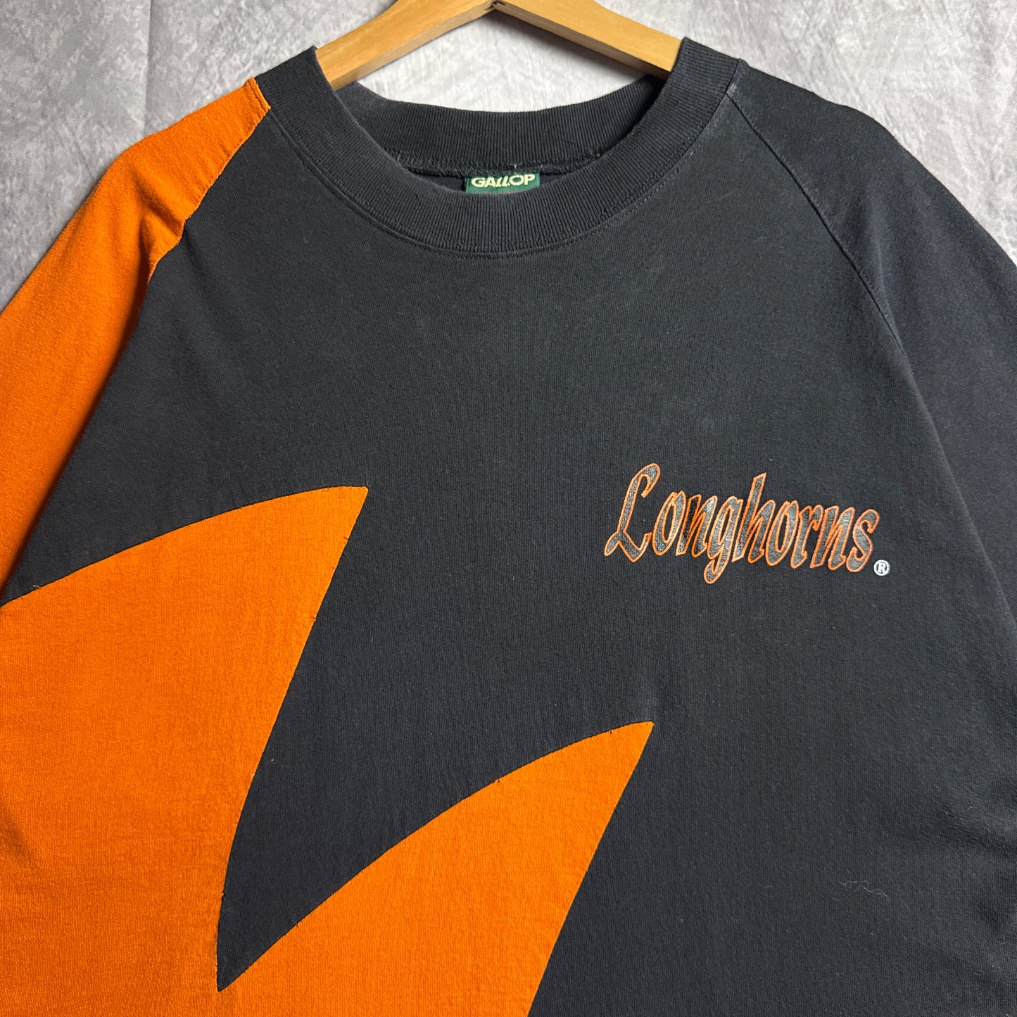 90s Black & Orange Texas Longhorns Sharktooth Shirt 4554