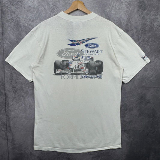 90s White Ford Stewart Grand Prix Shirt 3926