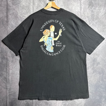 90s Black Texas Longhorns Ball Room Dance Club Shirt 4486