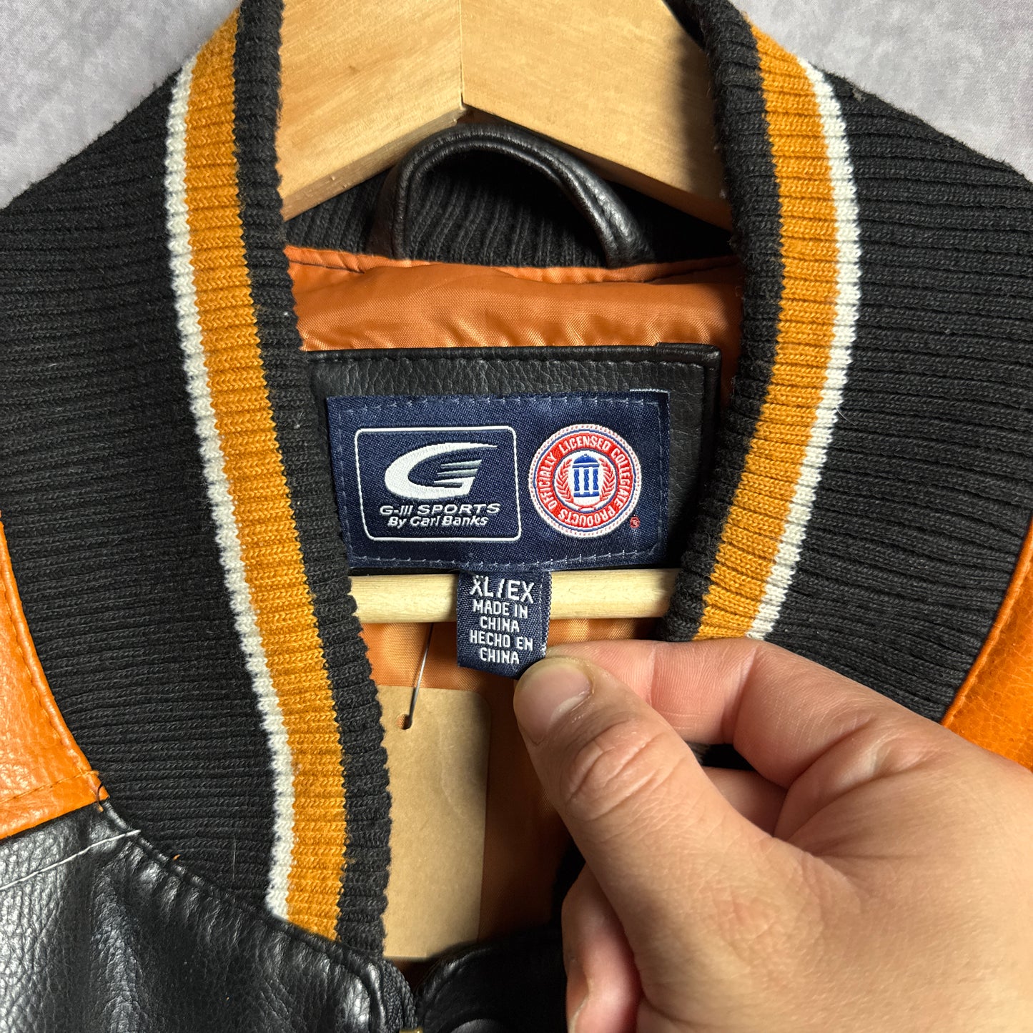 00s Black Texas Longhorns Leather Jacket 4456
