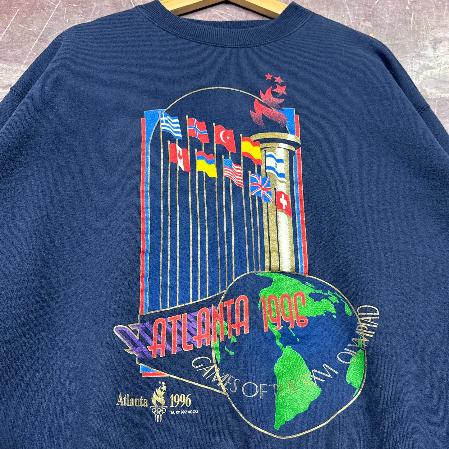 1996 Navy Blue Atlanta Olympics Sweatshirt 3487