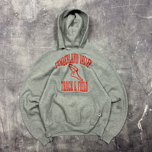 90s Gray Track And Field P-Wing Russell Hoodie M U58