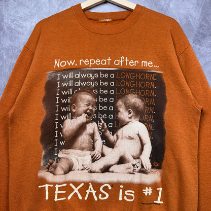 90s Orange Texas Longhorns Crewneck Sweatshirt 4357