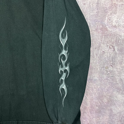 00s Black Orange County Choppers Flame Sleeve Shirt 3045