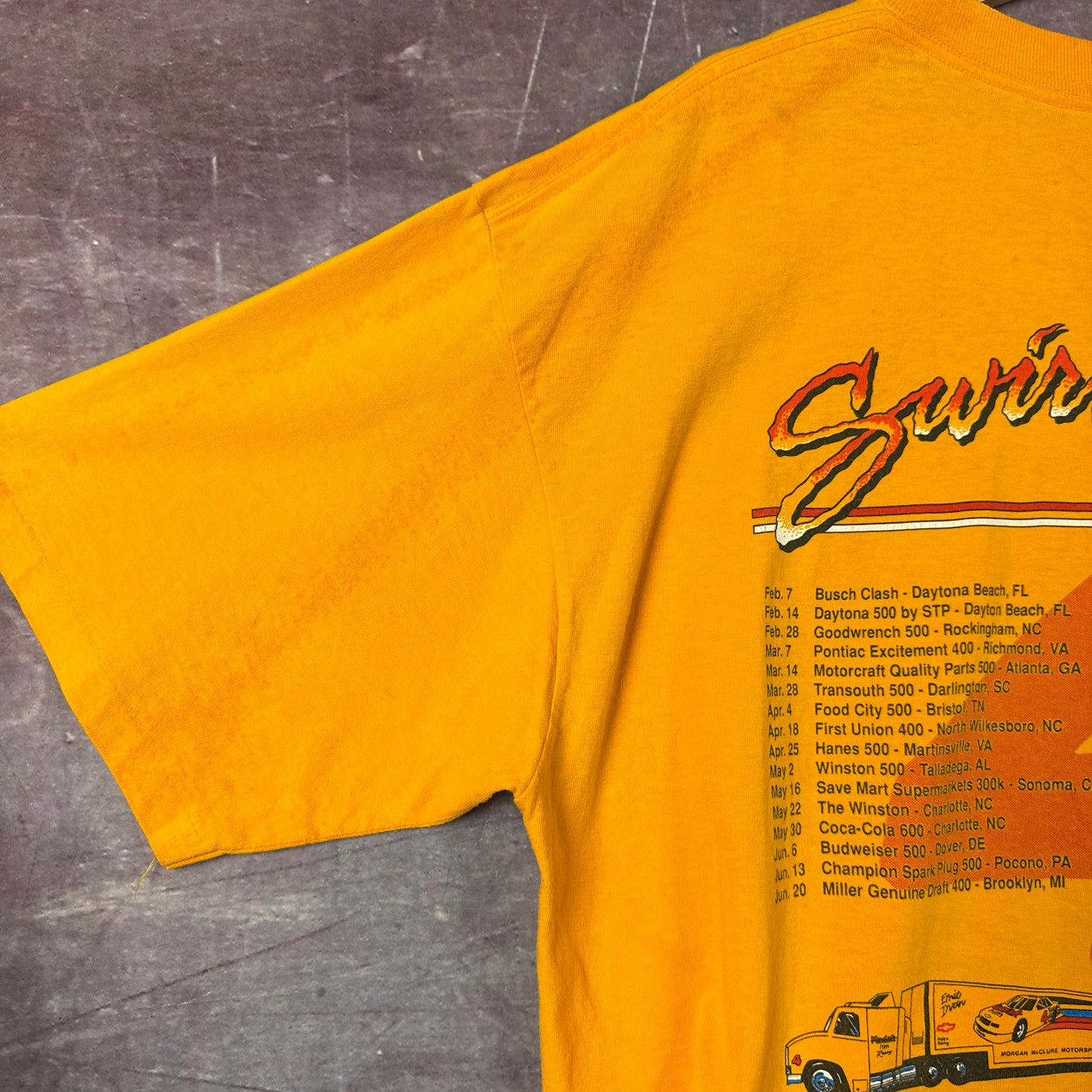 90s Yellow Kodak Nascar Shirt 3258