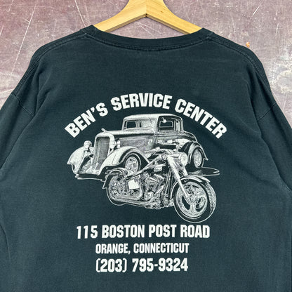 00s Black Ben's Motorcycle Flame Sleeve Shirt 3107